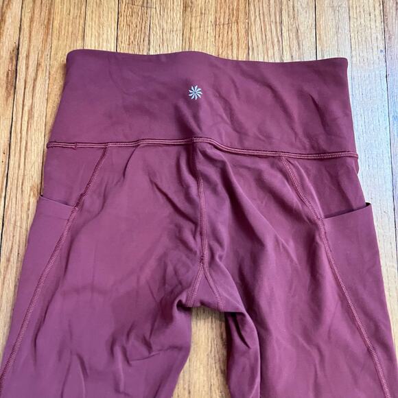 Athleta Leggings Womens Small Stash Pocket Salutation Crop - Picture 4 of 10